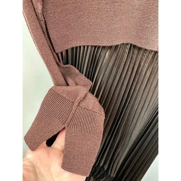 ALLSAINTS Nadia Foil Midi Dress Wool 2-in-1 Size Medium NWT - Picture 16 of 16